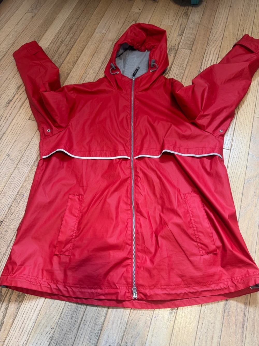 Charles River Apparel Red Rain Jacket 2XL New Englander Waterproof Hooded - Picture 10 of 14